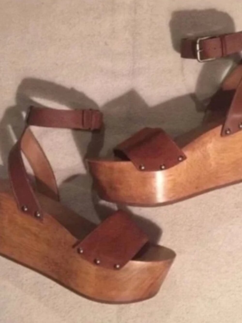KDB studded wooden platform heels